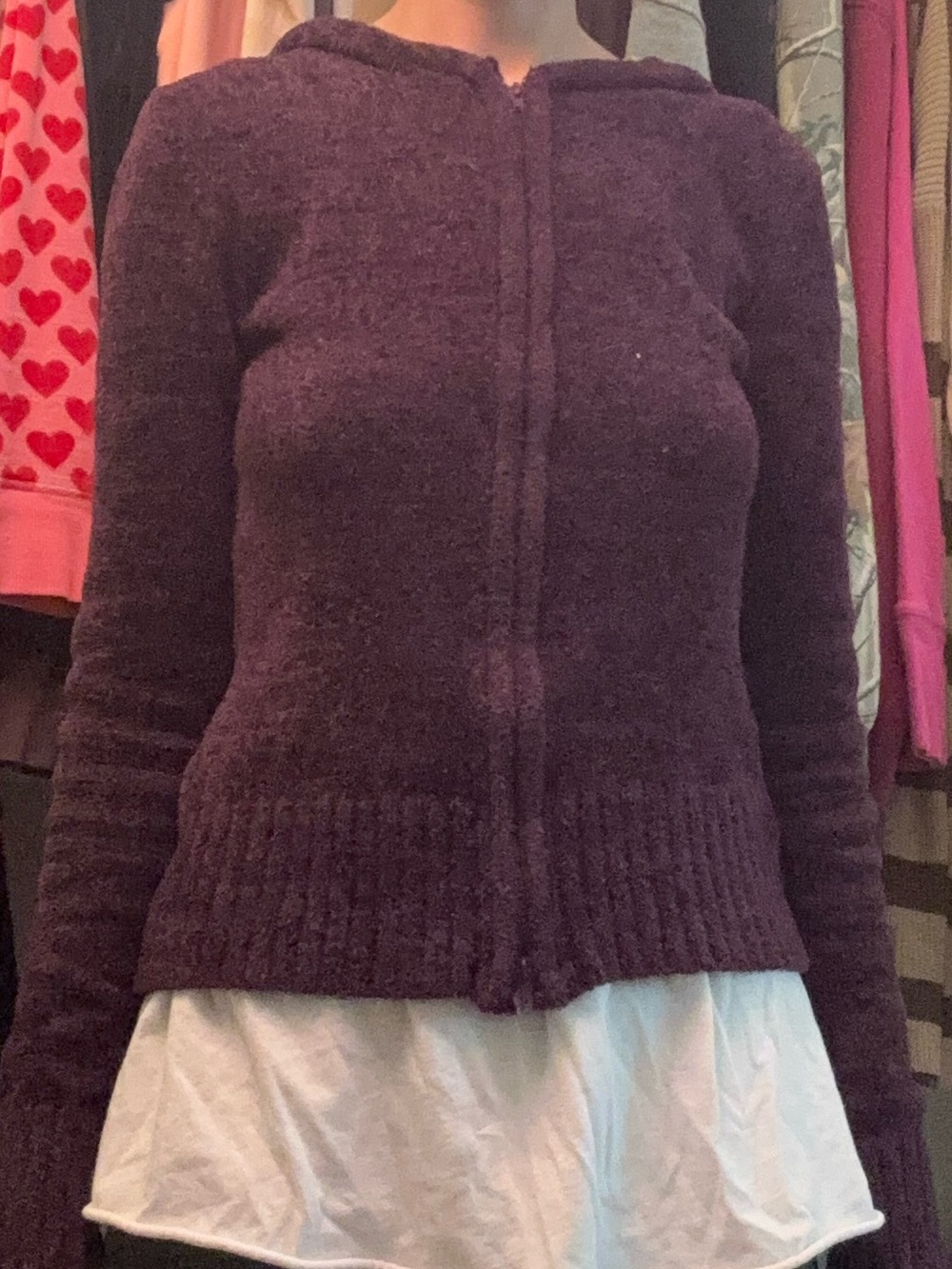 size small purple wet seal zip up hoodie